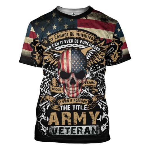 Gearhumans 3D The Title Army Veteran Custom Hoodie Tshirt Apparel - Image 3