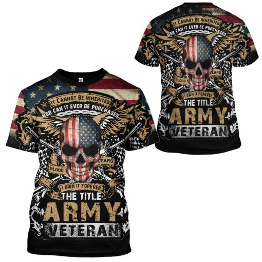 Gearhumans 3D The Title Army Veteran Custom Hoodie Tshirt Apparel - Image 6