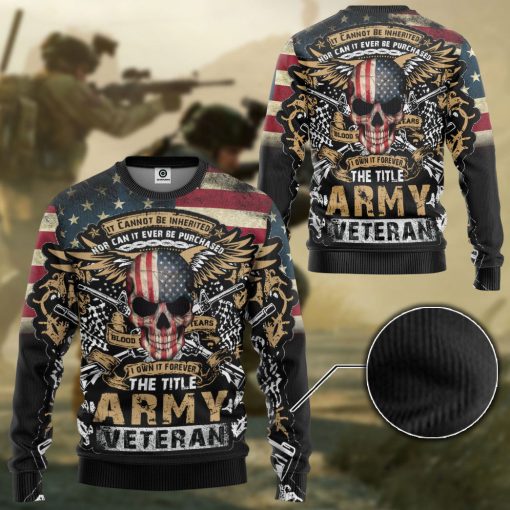 Gearhumans 3D The Title Army Veteran Custom Hoodie Tshirt Apparel - Image 10