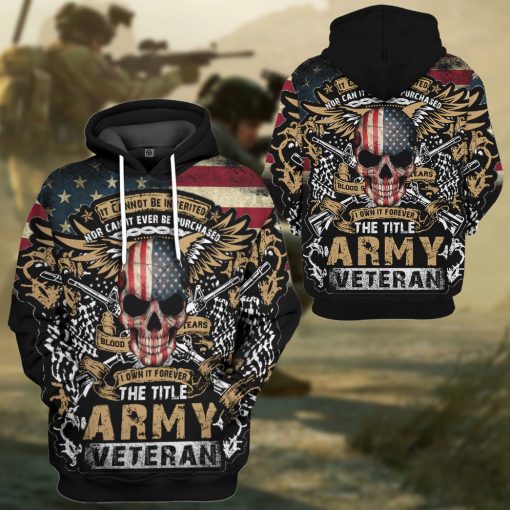 Gearhumans 3D The Title Army Veteran Custom Hoodie Tshirt Apparel - Image 9