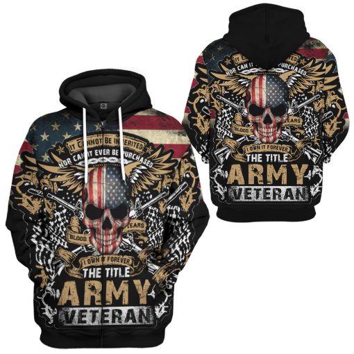 Gearhumans 3D The Title Army Veteran Custom Hoodie Tshirt Apparel - Image 8