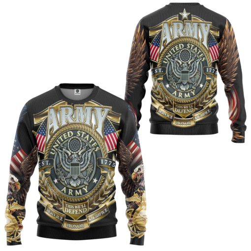 Gearhumans 3D US Veteran This We Are Defend Custom Hoodie Tshirt Apparel - Image 6