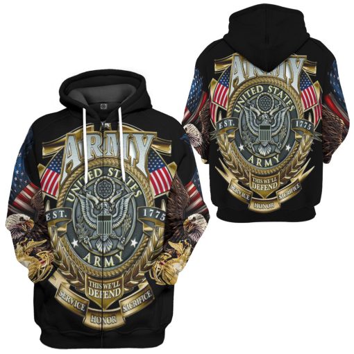 Gearhumans 3D US Veteran This We Are Defend Custom Hoodie Tshirt Apparel - Image 8