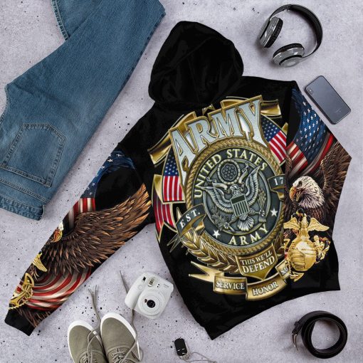 Gearhumans 3D US Veteran This We Are Defend Custom Hoodie Tshirt Apparel - Image 13