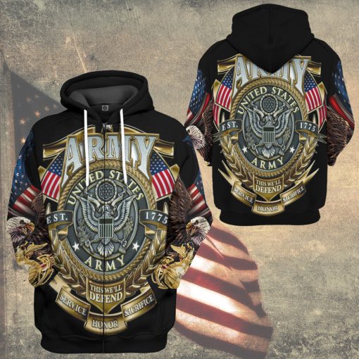 Gearhumans 3D US Veteran This We Are Defend Custom Hoodie Tshirt Apparel - Image 12