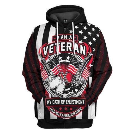 Gearhumans 3D US I Am VeteranCustom Hoodie Tshirt Apparel