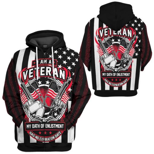 Gearhumans 3D US I Am VeteranCustom Hoodie Tshirt Apparel