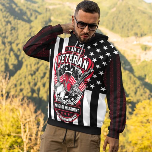 Gearhumans 3D US I Am VeteranCustom Hoodie Tshirt Apparel