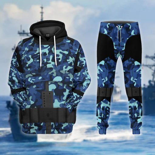 Gearhumans 3D Stormstrooper x US Navy Custom Hoodie Tshirt Apparel