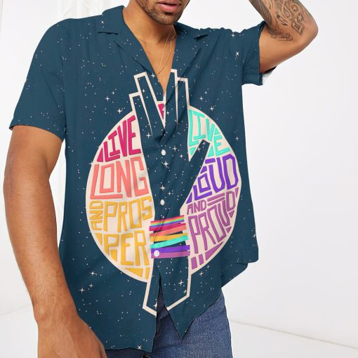 Gearhumans 3D S.T Pride Vulcan Salute Custom Hawaiian Shirt - Image 3