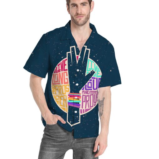 Gearhumans 3D S.T Pride Vulcan Salute Custom Hawaiian Shirt - Image 4