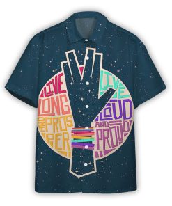 Gearhumans 3D S.T Pride Vulcan Salute Custom Hawaiian Shirt