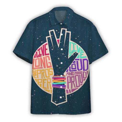 Gearhumans 3D S.T Pride Vulcan Salute Custom Hawaiian Shirt
