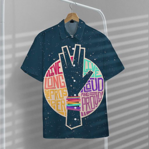 Gearhumans 3D S.T Pride Vulcan Salute Custom Hawaiian Shirt - Image 6