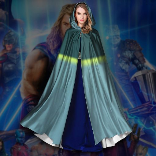 Gearhumans 3D Thor Love And Thunder Blue Custom Hooded Cloak