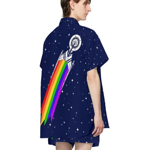 Gearhumans 3D S.T Pride Rainbow Emblem Custom Hawaiian Shirt - Image 4