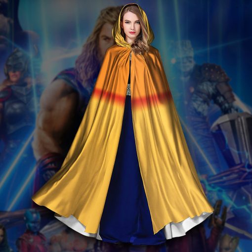 Gearhumans 3D Thor Love And Thunder Yellow Custom Hooded Cloak