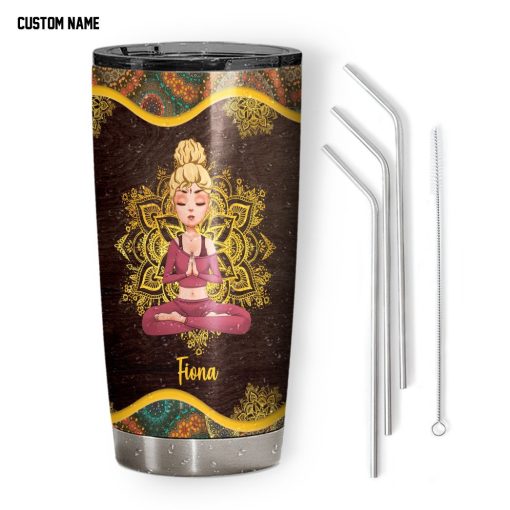 Gearhumans 3D Mamaste Hot Moms Do Hot Yoga Custom Name Tumbler - Image 2