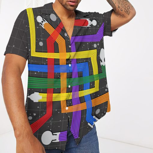Gearhumans 3D S.T Spacecrafts Pride Month Custom Hawaiian Shirt - Image 2