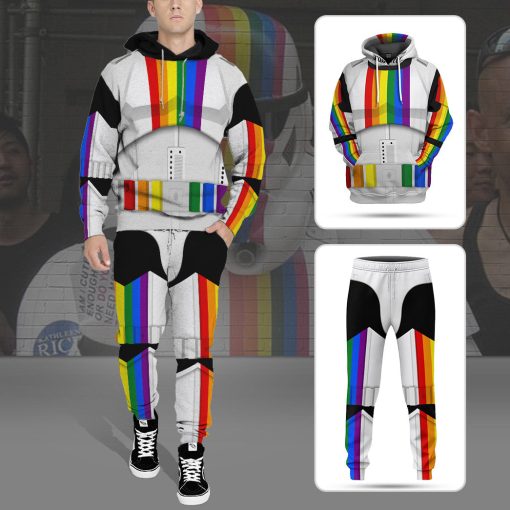 Gearhumans 3D S.W Stormtrooper LGBT Pride Month Custom Sweatpants - Image 7