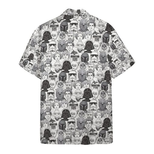 Gearhumans 3D S.W And Faces Black And White Ver Custom Hawaiian Shirt