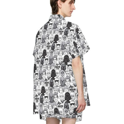 Gearhumans 3D S.W And Faces Black And White Ver Custom Hawaiian Shirt