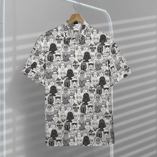 Gearhumans 3D S.W And Faces Black And White Ver Custom Hawaiian Shirt