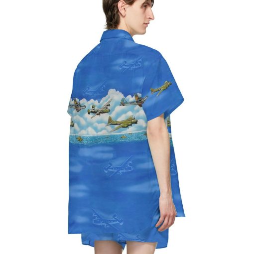 Gearhumans 3D Blue Aircrafts Custom Hawaii Shirt - Image 4