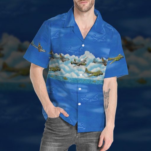 Gearhumans 3D Blue Aircrafts Custom Hawaii Shirt - Image 5