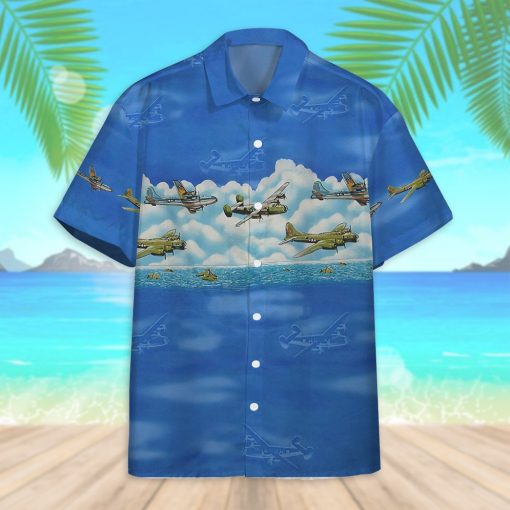 Gearhumans 3D Blue Aircrafts Custom Hawaii Shirt - Image 7