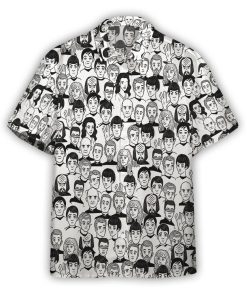 Gearhumans 3D S.T And Faces Black And White Ver Custom Hawaiian Shirt