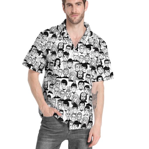 Gearhumans 3D S.T And Faces Black And White Ver Custom Hawaiian Shirt 4 Gearhumans 3D S.T And Faces Black And White Ver Custom Hawaiian Shirt - Image 4