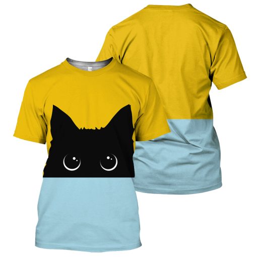 Gearhumans Sneaky Black Cat - 3D All Over Printed Shirt - Image 3