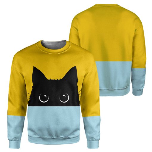 Gearhumans Sneaky Black Cat - 3D All Over Printed Shirt - Image 2