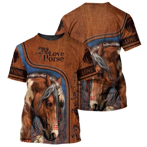 Gearhumans Brown Horse - 3D All Over Printed Shirt - Image 3