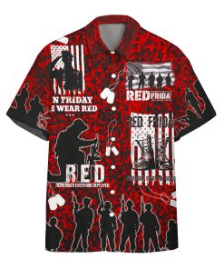 Gearhumans 3D RED Friday Veteran Custom Hawaii Shirt