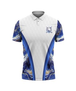 Gearhumans 3D Golfaholic Blue Marble Custom Polo Shirt