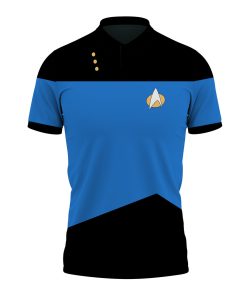 Gearhumans 3D ST The Next Generation Blue Custom Polo Shirt
