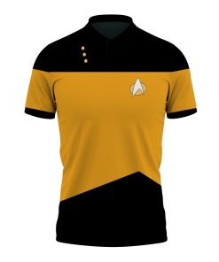 Gearhumans 3D ST The Next Generation Yellow Custom Polo Shirt