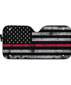 Gearhumans 3D Red Thin Line Auto Sunshade
