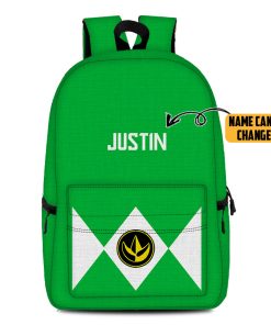 Gearhumans 3D Green Mighty Morphin Power Ranger Custom Name Backpack