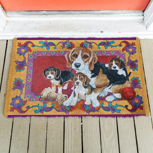 Gearhumans 3D Happy Beagle Custom Doormat - Image 3