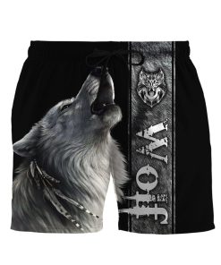 Gearhumans 3D Wolf All Over Printed Custom Hawaii Short