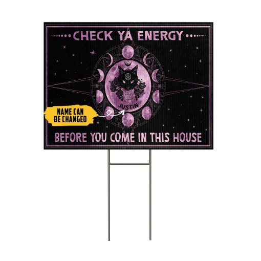 Gearhumans 3D Check Ya Energy Custom Name Yard Sign