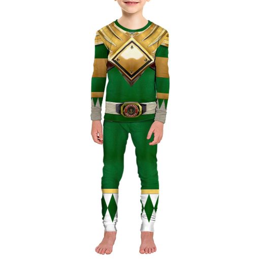 Gearhumans 3D Mighty Morphins Power Ranger Green Custom Family Pajamas - Image 2