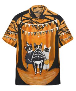 Gearhumans 3D Happy Halloween Black Cats Want Candy Custom Short Sleeves Shirt