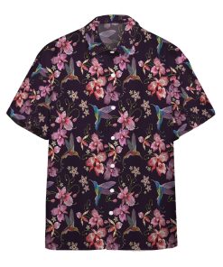 Gearhumans 3D Wild Hummingbird Tea Party Custom Hawaii Shirt