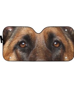 Gearhumans 3D German Shepherd Dog Eyes Custom Car Auto Sunshade