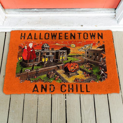 Gearhumans 3D Halloweentown And Chill Custom Doormat - Image 3