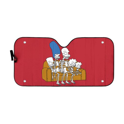 Gearhumans 3D The Simpsons Skeleton Family Custom Car Auto Sunshade